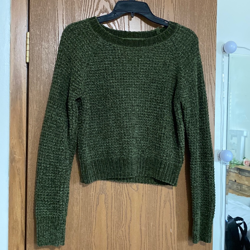 Altar’d State Green Velvet Sweater